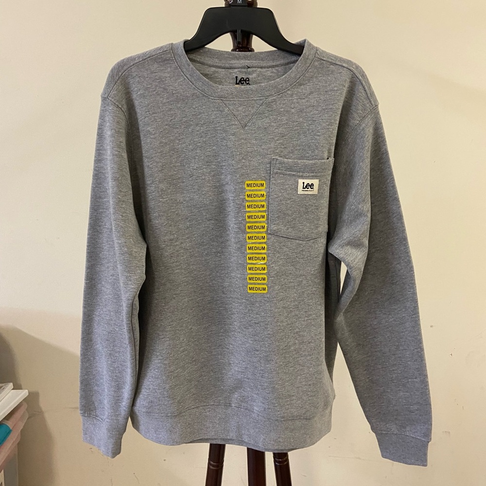 Lee Men’s SizeM/L WorkwearHeather Grey Heather Crew Sweatshirt Classic LM31LK684